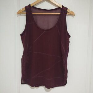 Ladies TLF Performance Tank Sheer Back Racerback S Burgundy